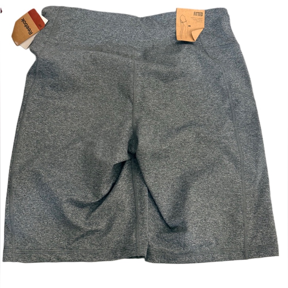 Reebok Charcoal Grey Fitted Biker Shorts - Picture 2 of 4